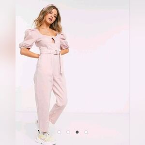 Asos • Denim "Drama" Pink‎ Jumpsuit
